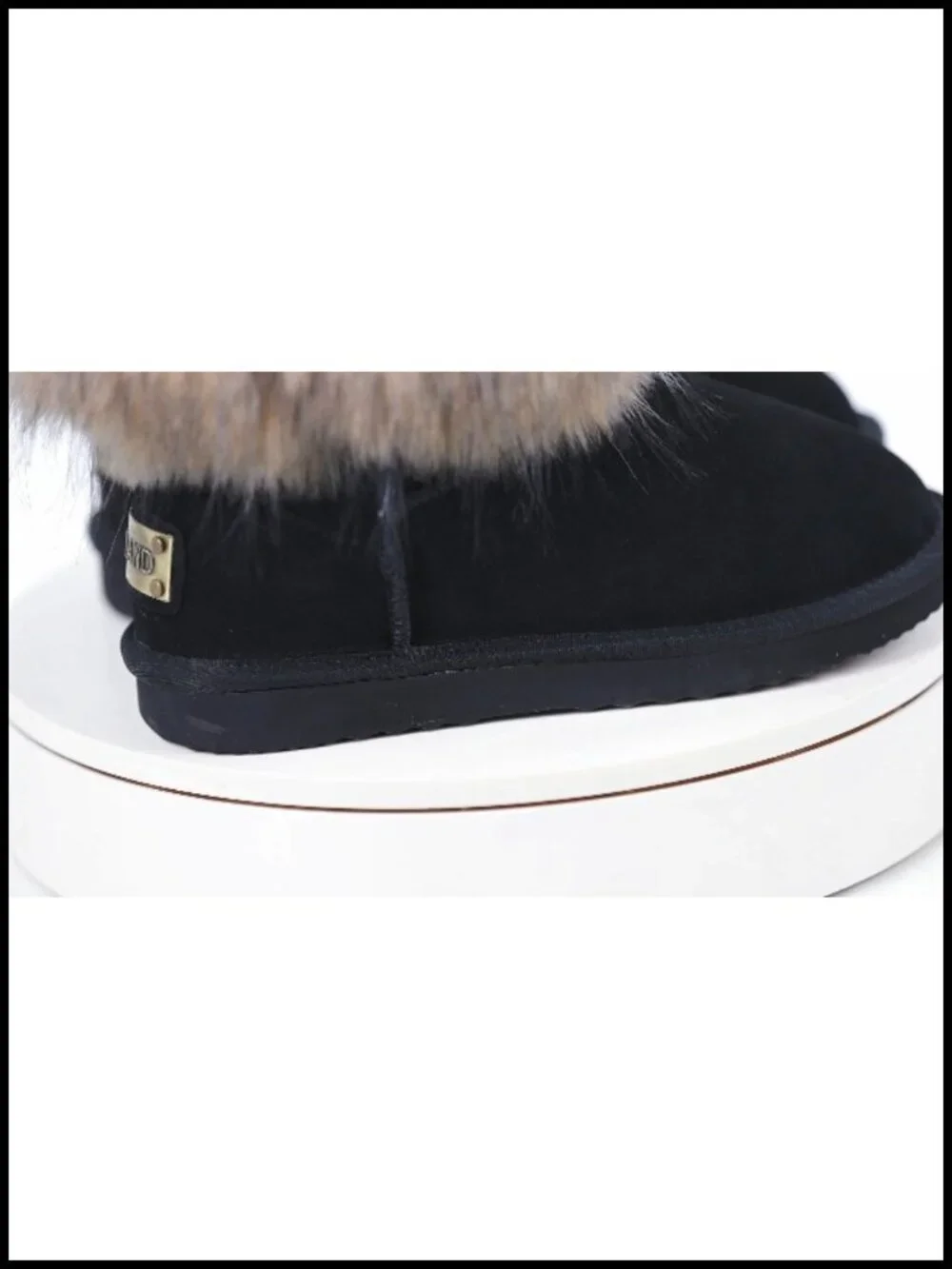 Genuine Suede Waterproof Women's Winter Fur Ankle Snow Boots